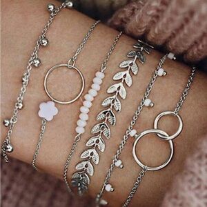 Dainty Silver Charm Bracelets | Stackable Jewelry Set